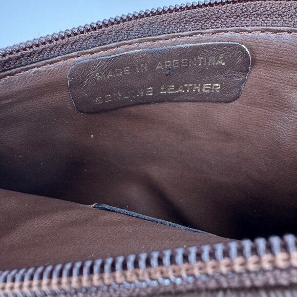 Nina Ricci Beige Brown Monogram Clutch Makeup Travel Bag Set of 2 Zipper Closure - Picture 6 of 13